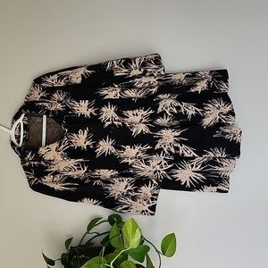 NIC + Zoe Abstract black cream blazer jacket large